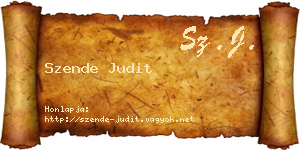Szende Judit névjegykártya